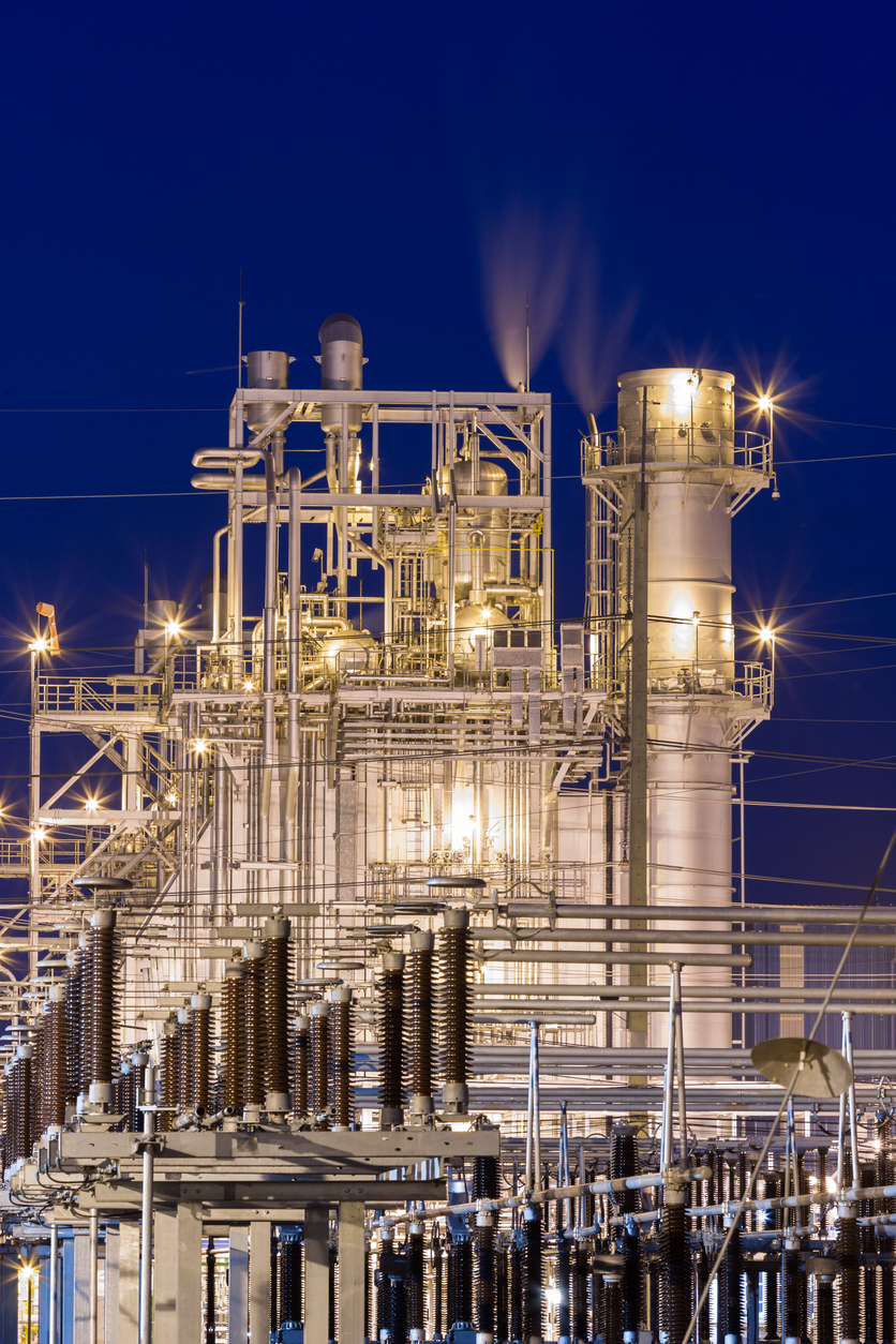 Power generator plant at night